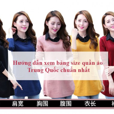 Hướng dẫn xem bảng size quần áo Trung Quốc chuẩn nhất
